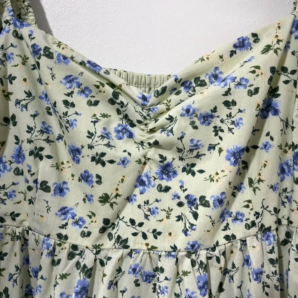 Abercrombie Floral Romantic Summer Coquette Prarie Cottage Midi Dress [size Lp] - Picture 4 of 12